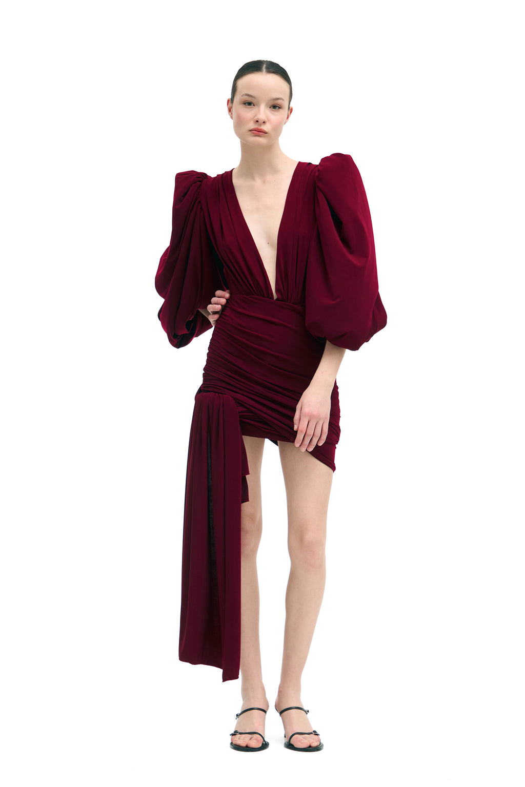 VESTIDO REGINA — BURGUNDY - Natalia Però