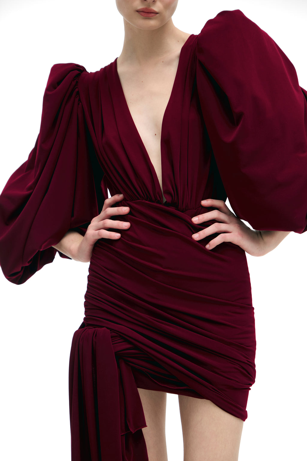VESTIDO REGINA — BURGUNDY - Natalia Però