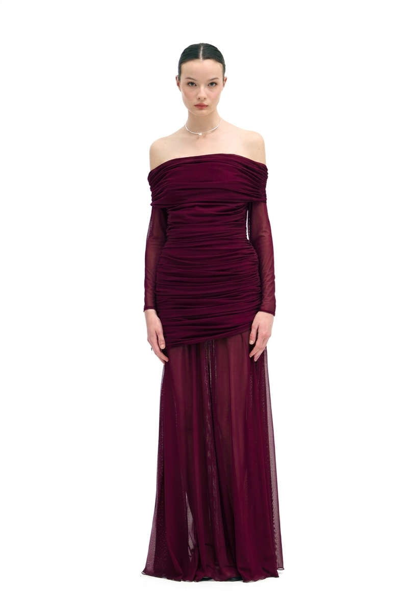 BRIANNA CONVERTIBLE DRESS — BURGUNDY